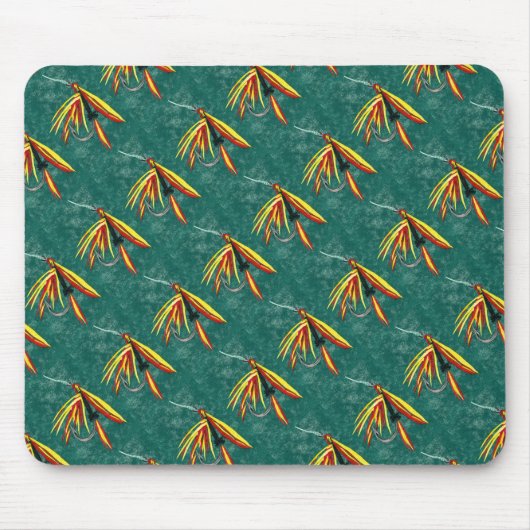 "Firecracker Tiled" Trout Fly Mousepad (Vorne)