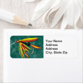 Firecracker Trout Fly Return Address Label (Insitu)