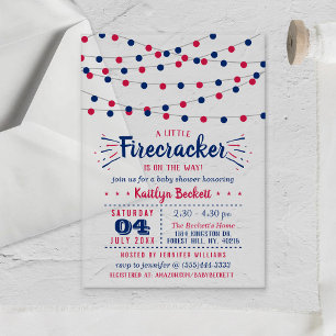 Firecracker unterwegs! Babydusche am 4. Juli Acryleinladungen