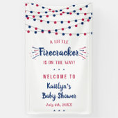 Firecracker unterwegs! Babydusche am 4. Juli Banner (Vertikal)