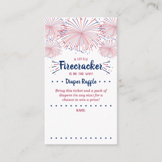 Firecracker unterwegs! Babydusche am 4. Juli Begleitkarte (Vorderseite)