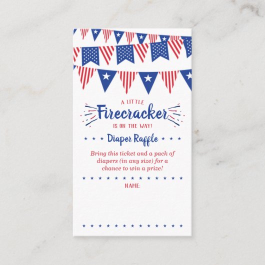Firecracker unterwegs! Babydusche am 4. Juli Begleitkarte (Vorderseite)