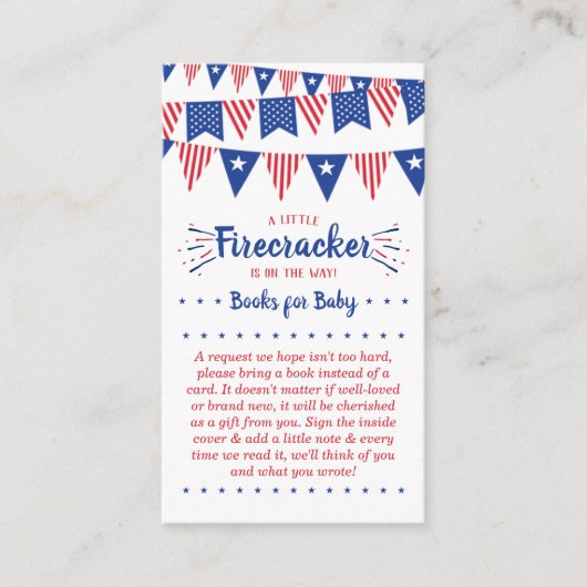 Firecracker unterwegs! Babydusche am 4. Juli Begleitkarte (Vorderseite)