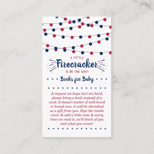 Firecracker unterwegs! Babydusche am 4. Juli Begleitkarte (Vorderseite)