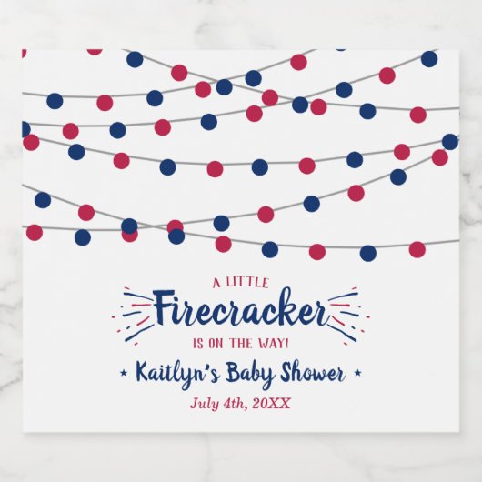 Firecracker unterwegs! Babydusche am 4. Juli Bierflaschenetikett (Einzelnes Label)