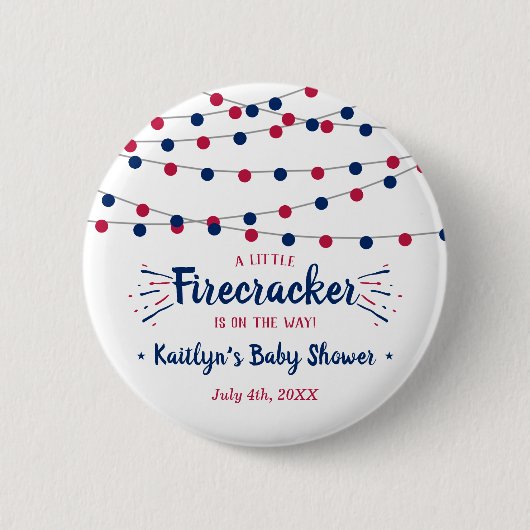 Firecracker unterwegs! Babydusche am 4. Juli Button (Vorderseite)