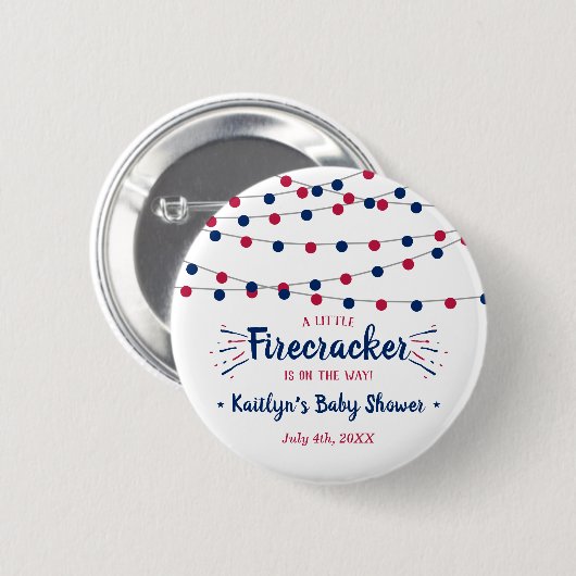 Firecracker unterwegs! Babydusche am 4. Juli Button (Vorne & Hinten)