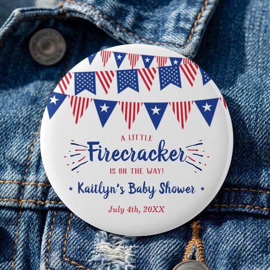 Firecracker unterwegs! Babydusche am 4. Juli Button