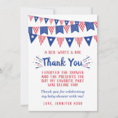 Firecracker unterwegs! Babydusche am 4. Juli Dankeskarte (Vorderseite)