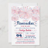 Firecracker unterwegs! Babydusche am 4. Juli Einladung (Vorderseite)