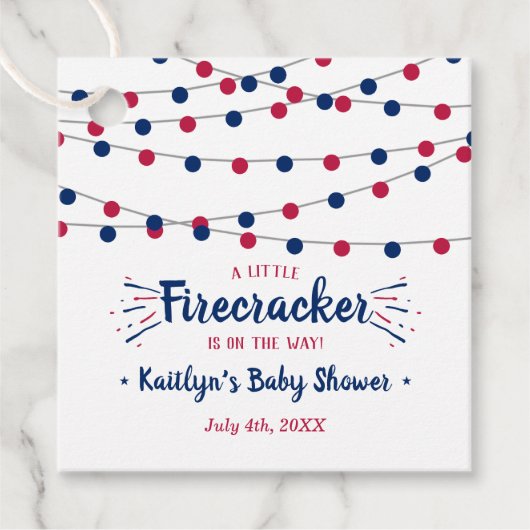 Firecracker unterwegs! Babydusche am 4. Juli Geschenkanhänger (Vorderseite)