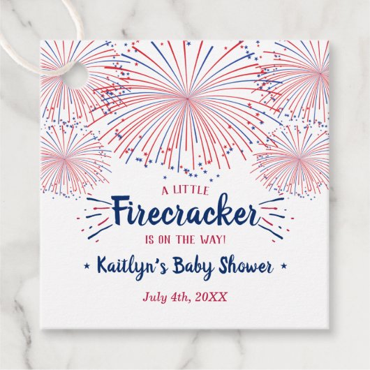 Firecracker unterwegs! Babydusche am 4. Juli Geschenkanhänger (Vorderseite)