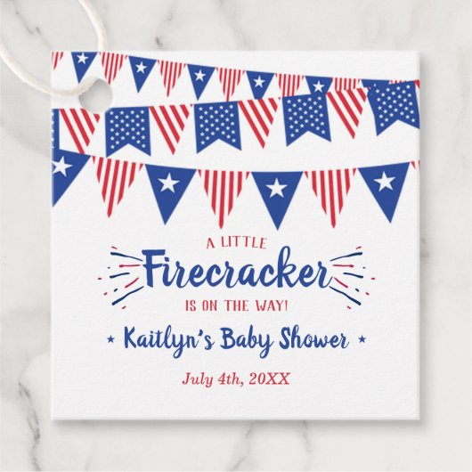 Firecracker unterwegs! Babydusche am 4. Juli Geschenkanhänger (Vorderseite)