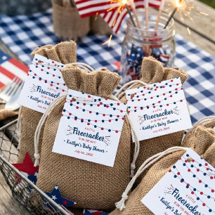 Firecracker unterwegs! Babydusche am 4. Juli Geschenkanhänger