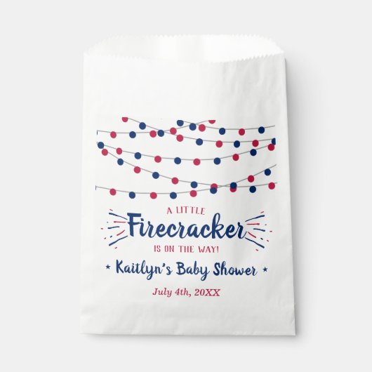 Firecracker unterwegs! Babydusche am 4. Juli Geschenktütchen (Vorderseite)