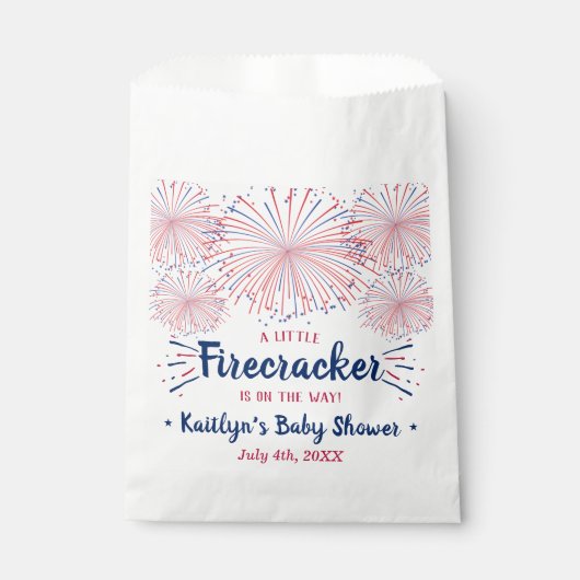 Firecracker unterwegs! Babydusche am 4. Juli Geschenktütchen (Vorderseite)
