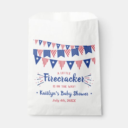 Firecracker unterwegs! Babydusche am 4. Juli Geschenktütchen (Vorderseite)