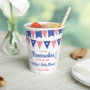 Firecracker unterwegs! Babydusche am 4. Juli Pappbecher
