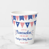 Firecracker unterwegs! Babydusche am 4. Juli Pappbecher (Vorderseite)