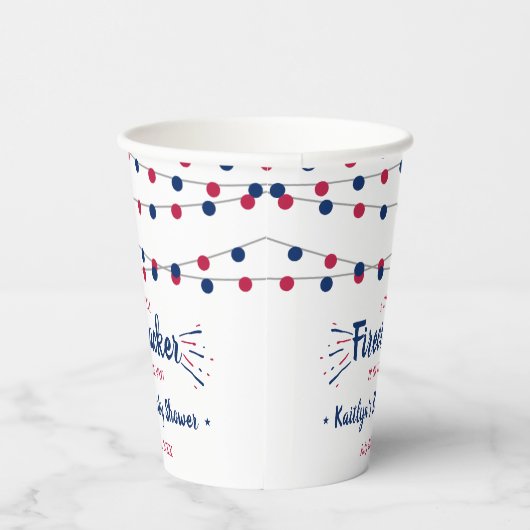 Firecracker unterwegs! Babydusche am 4. Juli Pappbecher (Rechts)