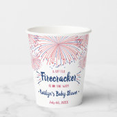 Firecracker unterwegs! Babydusche am 4. Juli Pappbecher (Rückseite)