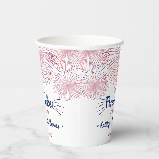 Firecracker unterwegs! Babydusche am 4. Juli Pappbecher (Rechts)