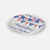 Firecracker unterwegs! Babydusche am 4. Juli Pappteller (Schrägansicht)