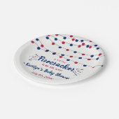 Firecracker unterwegs! Babydusche am 4. Juli Pappteller (Schrägansicht)