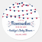Firecracker unterwegs! Babydusche am 4. Juli Runder Aufkleber (Vorderseite)