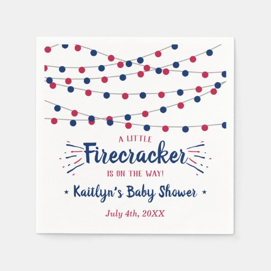 Firecracker unterwegs! Babydusche am 4. Juli Serviette (Vorderseite)