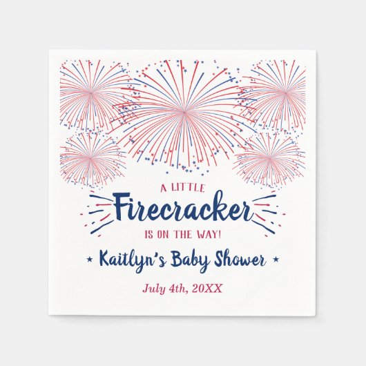 Firecracker unterwegs! Babydusche am 4. Juli Serviette (Vorderseite)