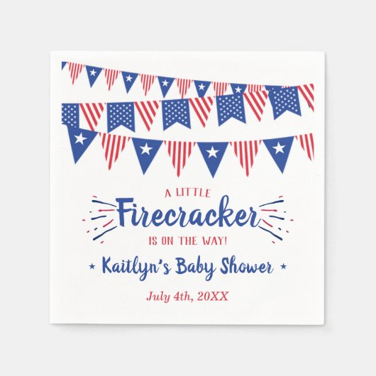 Firecracker unterwegs! Babydusche am 4. Juli Serviette (Vorderseite)