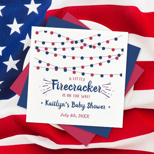 Firecracker unterwegs! Babydusche am 4. Juli Serviette