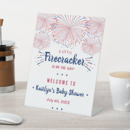 Firecracker unterwegs! Babydusche am 4. Juli Sockelschild