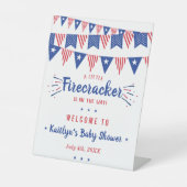 Firecracker unterwegs! Babydusche am 4. Juli Sockelschild (Vorderseite)