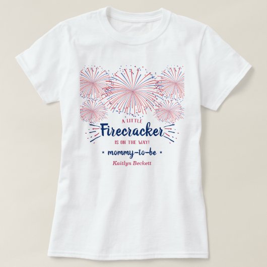 Firecracker unterwegs! Babydusche am 4. Juli T-Shirt (Design vorne)