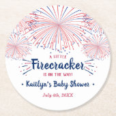 Firecracker unterwegs! Juli Baby Runder Pappuntersetzer (Vorderseite)
