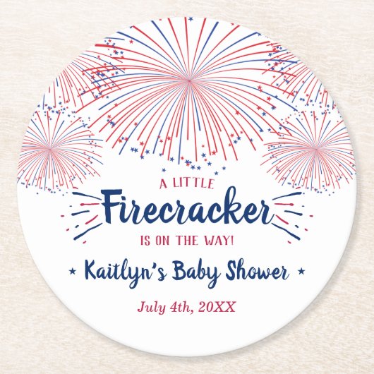 Firecracker unterwegs! Juli Baby Runder Pappuntersetzer (Vorderseite)