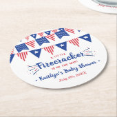 Firecracker unterwegs! Juli Baby Runder Pappuntersetzer (Angewinkelt)