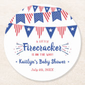 Firecracker unterwegs! Juli Baby Runder Pappuntersetzer (Vorderseite)