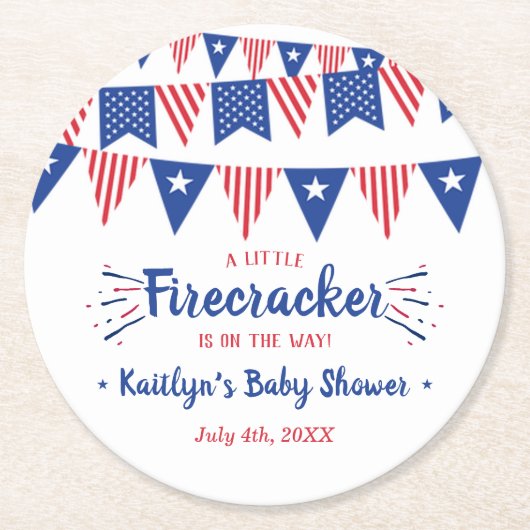 Firecracker unterwegs! Juli Baby Runder Pappuntersetzer (Vorderseite)