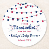 Firecracker unterwegs! Juli Baby Runder Pappuntersetzer (Vorderseite)