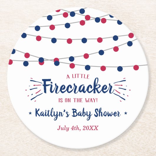 Firecracker unterwegs! Juli Baby Runder Pappuntersetzer (Vorderseite)