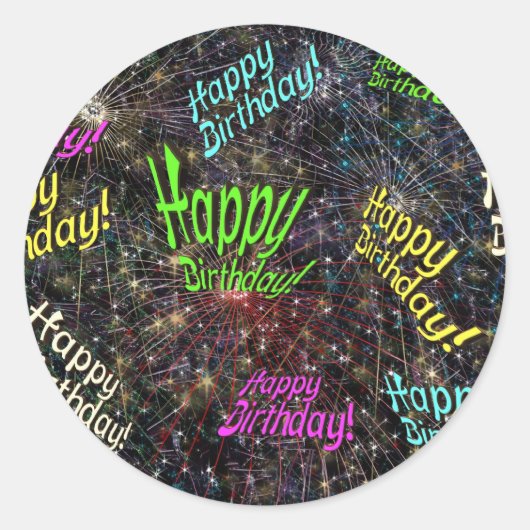 Firecrackin Happy Birthday Stickers (Vorderseite)
