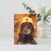 Firedog Postkarte (Stehend Vorderseite)