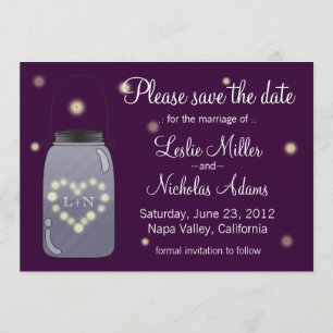 Firefants in Mason Jar Heart Liebe Save the Date