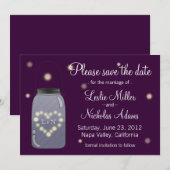 Firefants in Mason Jar Heart Liebe Save the Date (Vorne/Hinten)