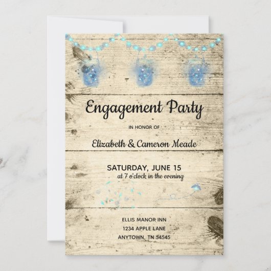 Firefants in Mason Jars Engagement Party Custom Einladung (Vorderseite)