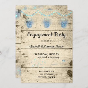 Firefants in Mason Jars Engagement Party Custom Einladung