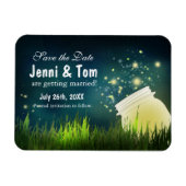 Firefets + Mason Jar Rustic Night Date Magnet (Horizontal)